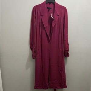 Burgundy belted DUSTER